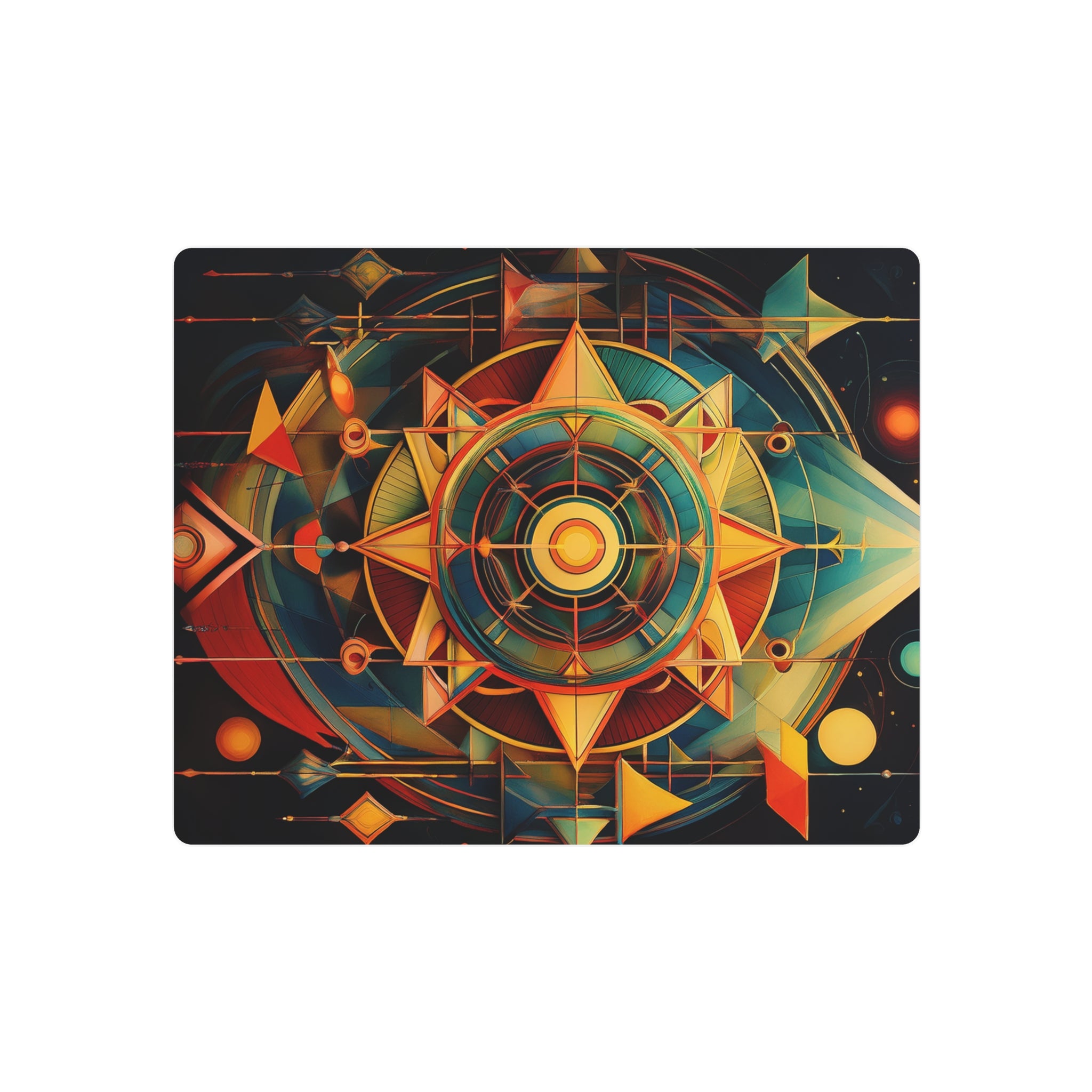 Geometric Compass Metal Art Sign — Abstract Nautical Wall Decor