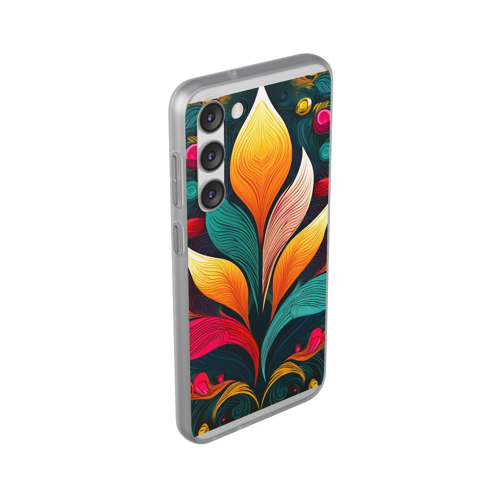 Floral Swirl Phone Case — Vibrant Boho Leaf Art Protective Cover