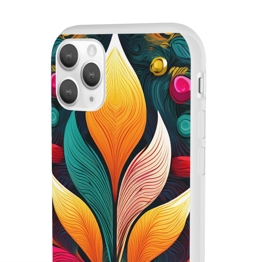 Floral Swirl Phone Case — Vibrant Boho Leaf Art Protective Cover