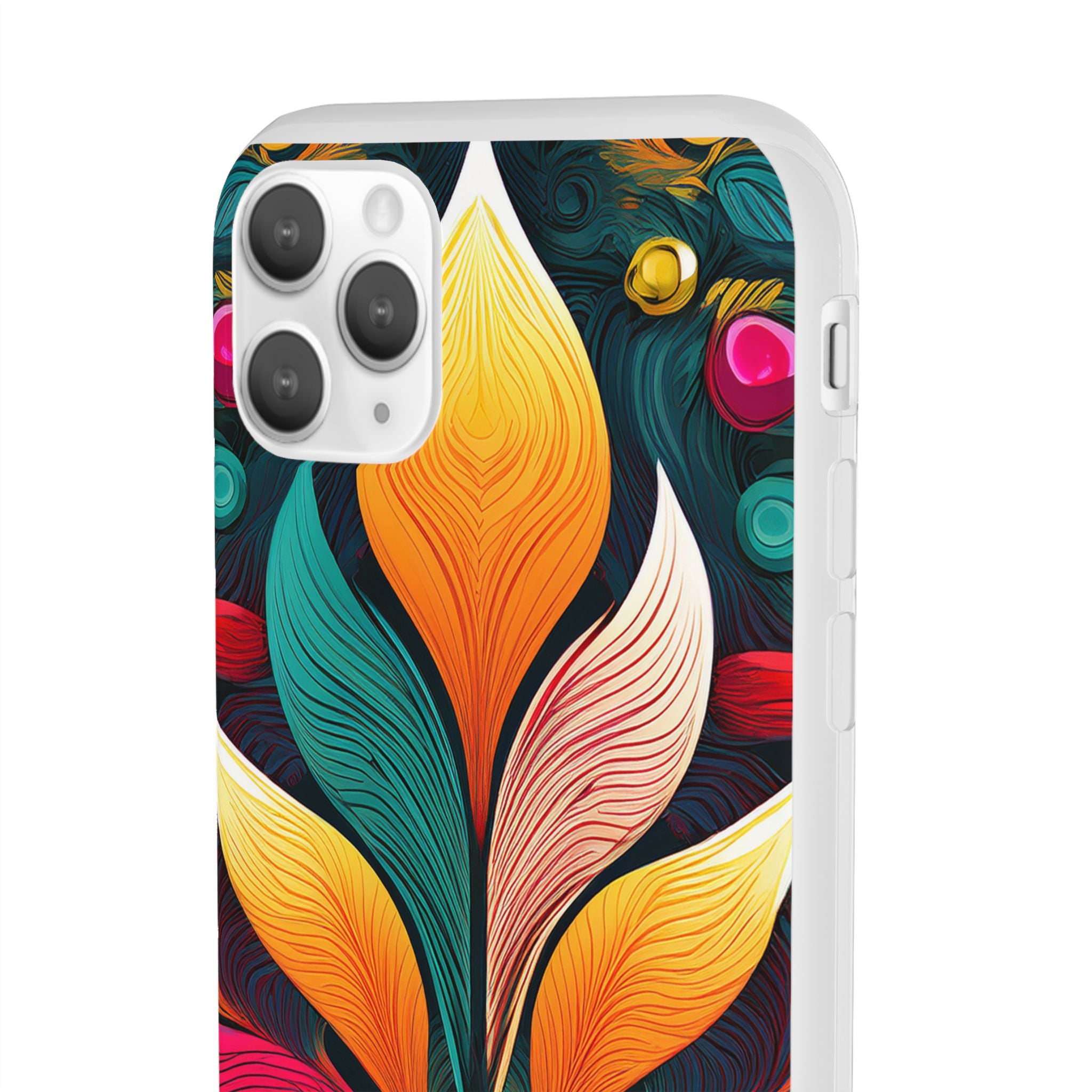 Floral Swirl Phone Case — Vibrant Boho Leaf Art Protective Cover