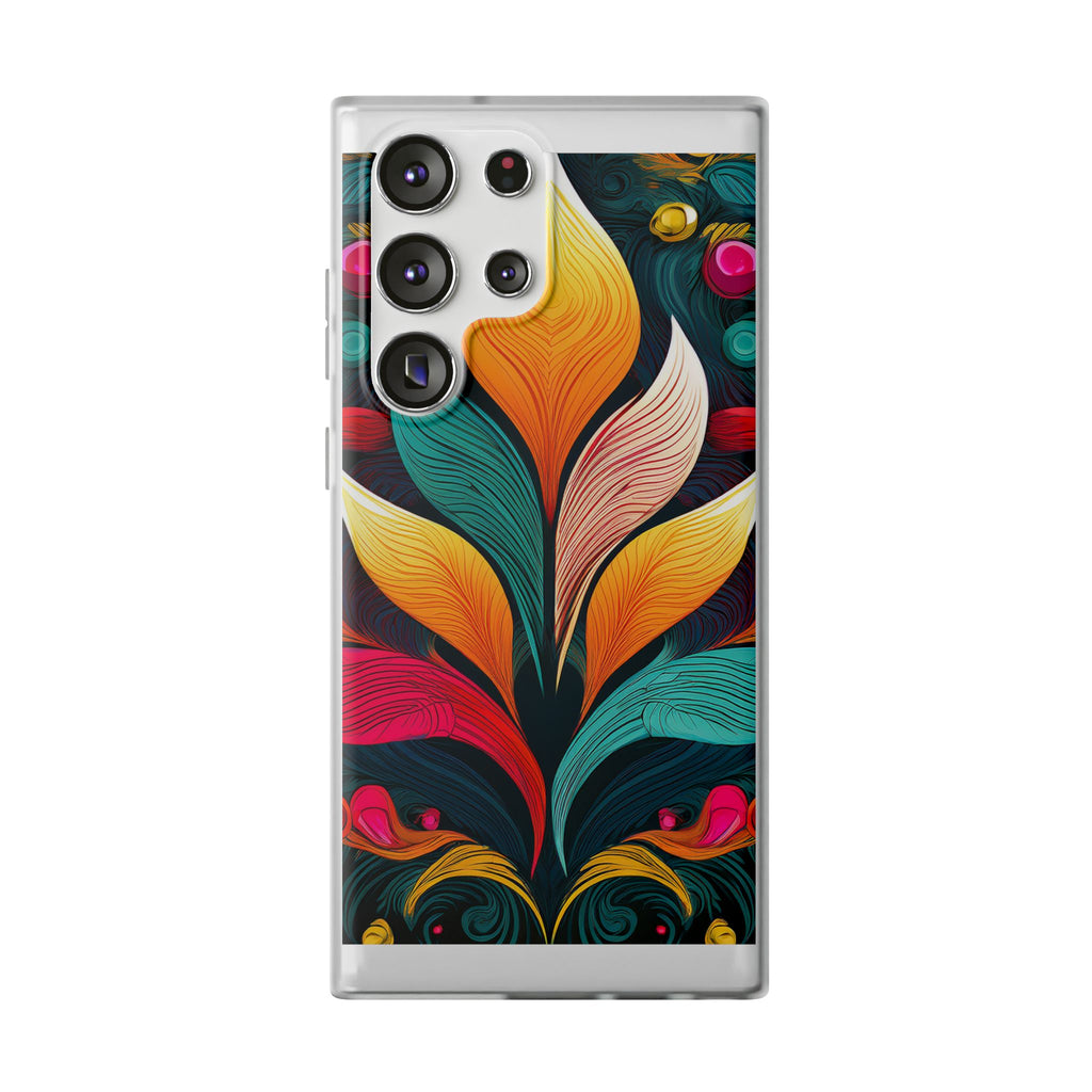 Floral Swirl Phone Case — Vibrant Boho Leaf Art Protective Cover
