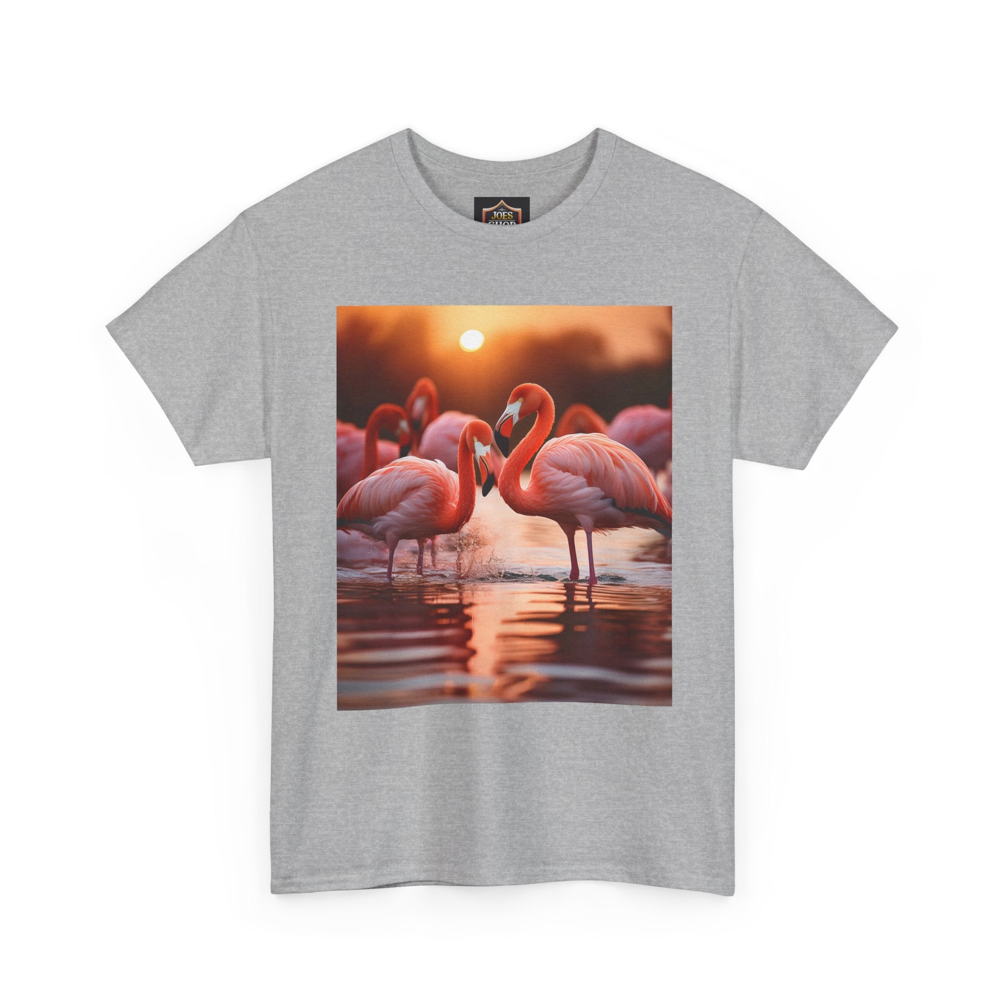 Flamingo Sunset T-Shirt — Tropical Flamingo Graphic Tee