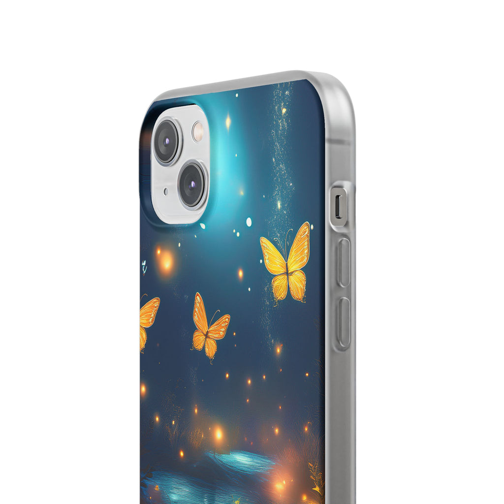 Butterfly Night Sky Phone Case – Glowing Firefly Fantasy for iPhone