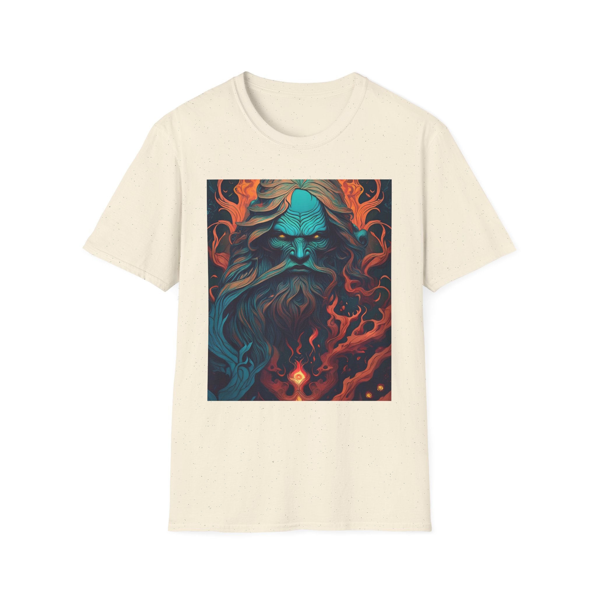 Mythic Sea God Graphic T-Shirt — Trident Poseidon Illustration