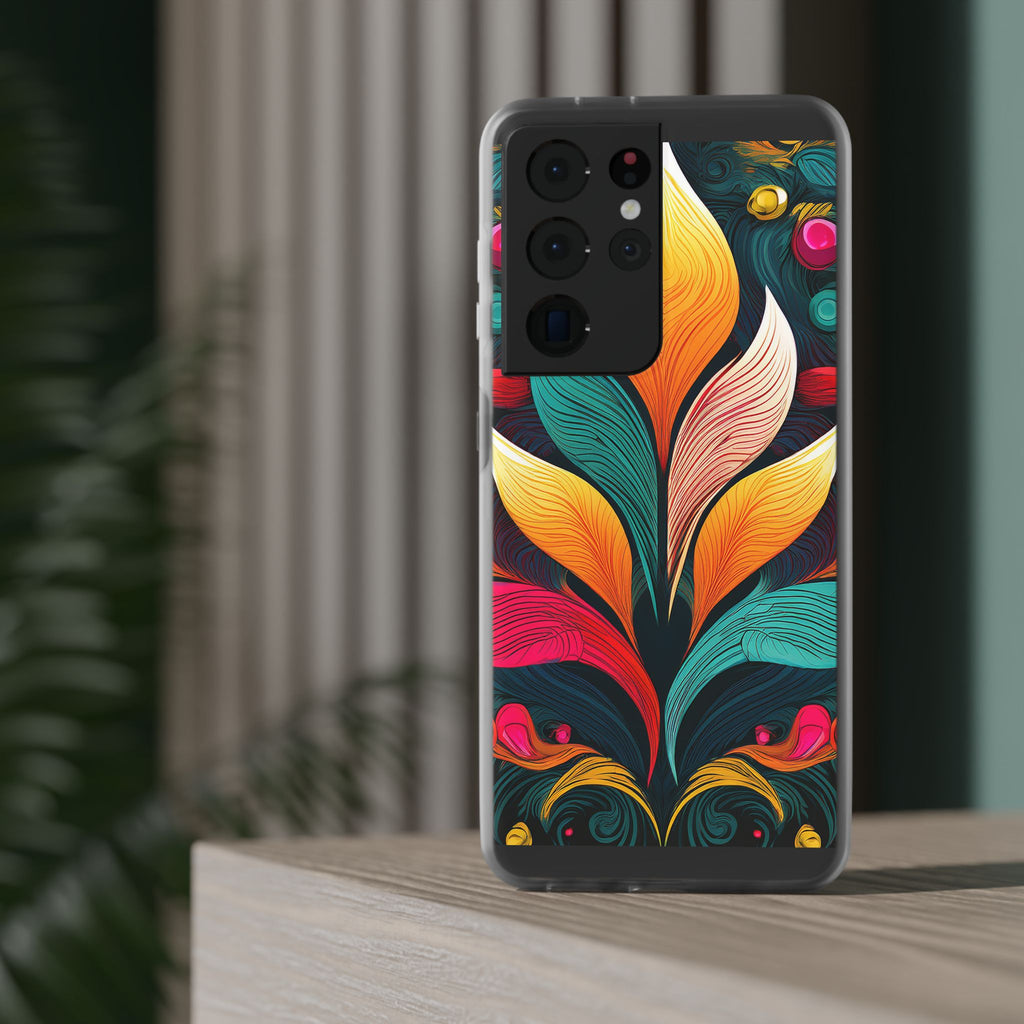 Floral Swirl Phone Case — Vibrant Boho Leaf Art Protective Cover