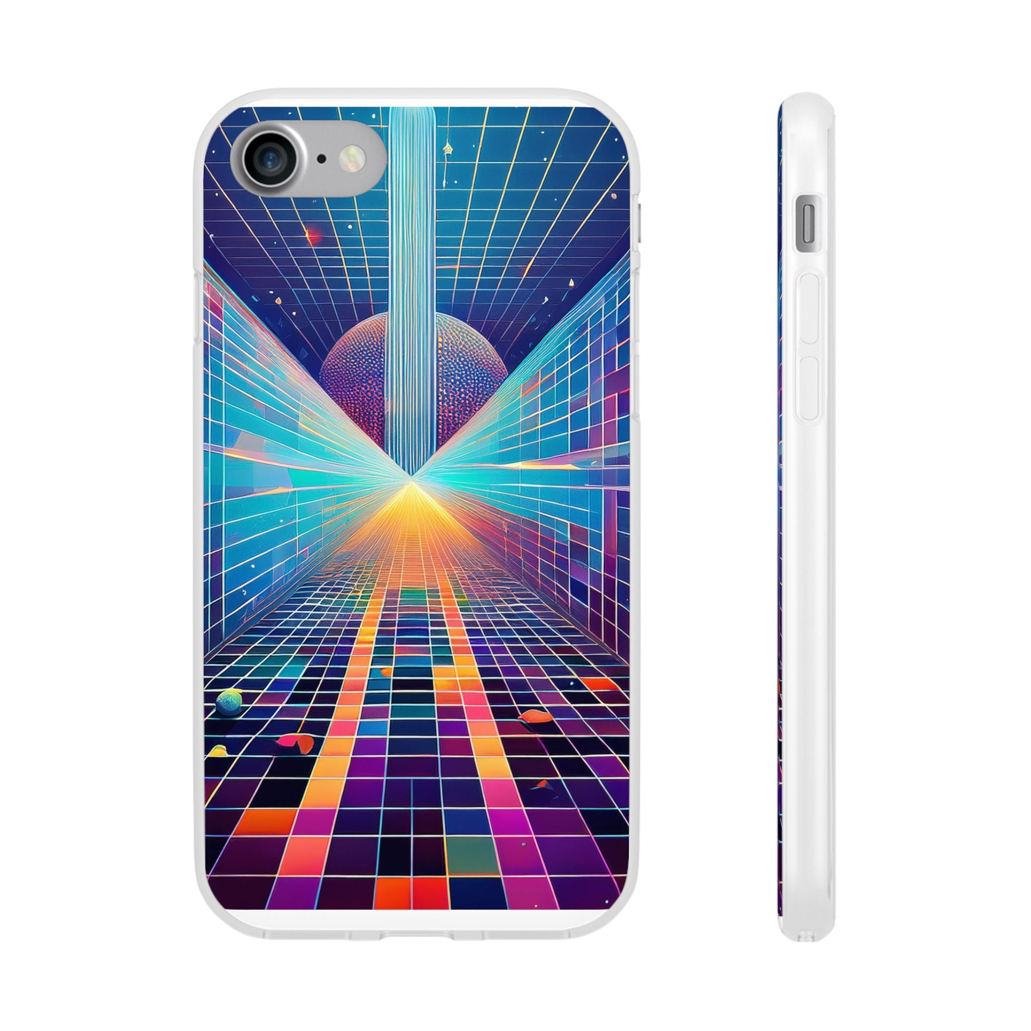 Retro Wave Phone Case — Neon Grid Sci‑Fi iPhone Cover
