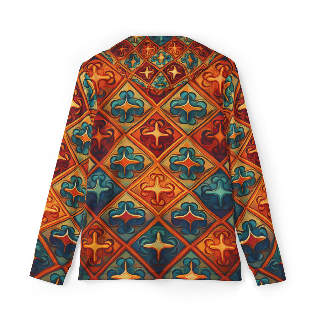 Patterned Hoodie - Vintage Tile Mosaic All-Over Print Men's Warmup Hoodie