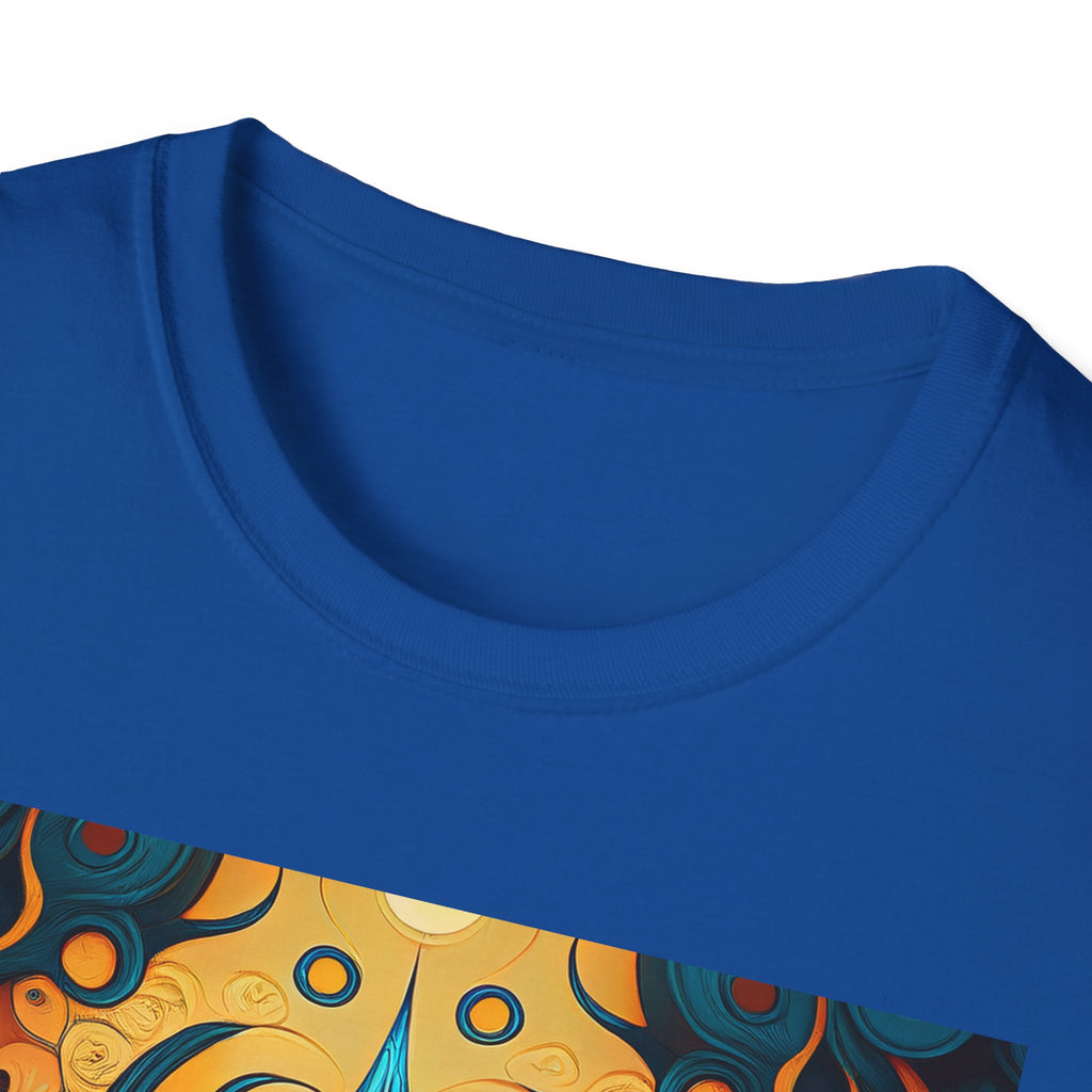Psychedelic Abstract Mask T-Shirt — Vibrant Tribal Floral Art Tee