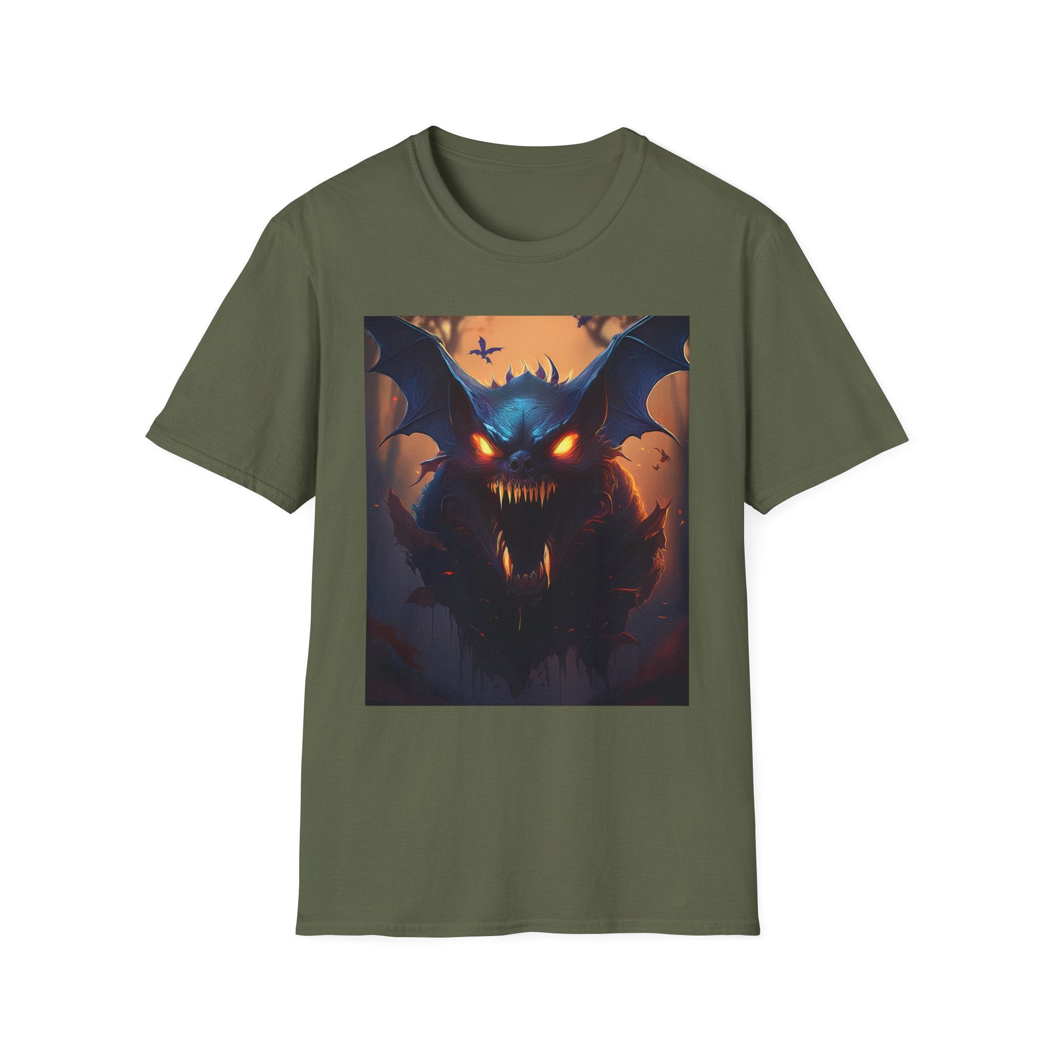 Halloween Demon Bat T-Shirt — Spooky Glowing Monster Tee
