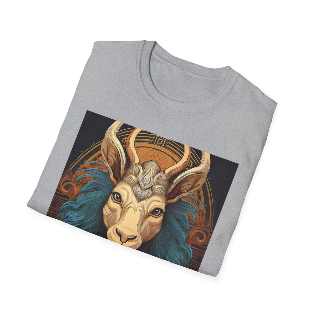 Mythic Ram Graphic T-Shirt — Ornate Zodiac/Leo-Inspired Art
