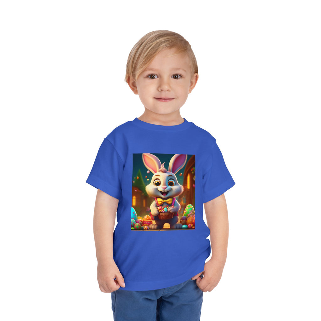 Easter Bunny Toddler Tee — Cute Bunny with Eggs Graphic Shirt