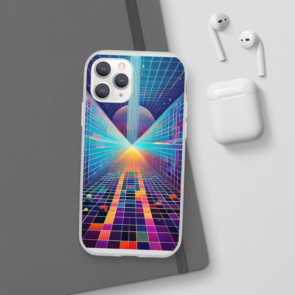 Retro Wave Phone Case — Neon Grid Sci‑Fi iPhone Cover