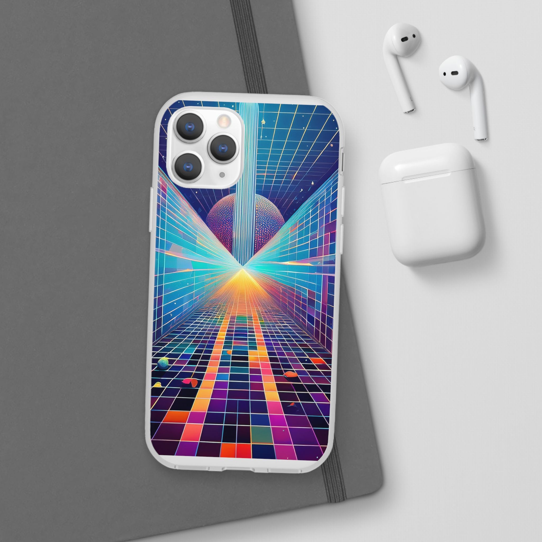 Retro Wave Phone Case — Neon Grid Sci‑Fi iPhone Cover