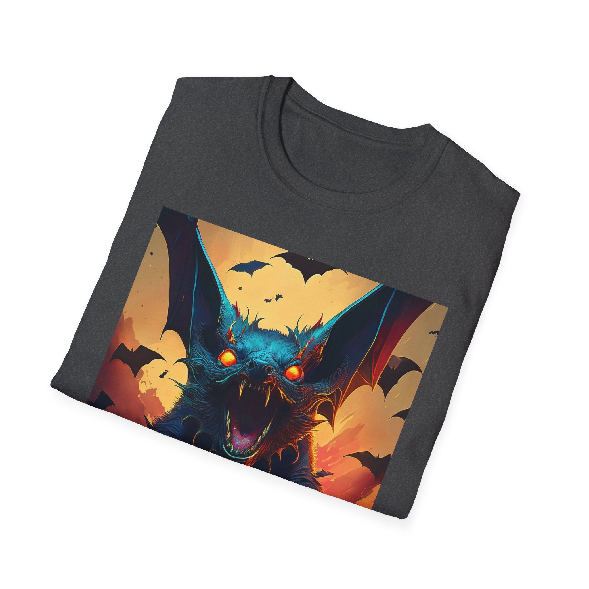 Halloween Bat Nightmare T-Shirt — Fiery Demon Bat Graphic Tee