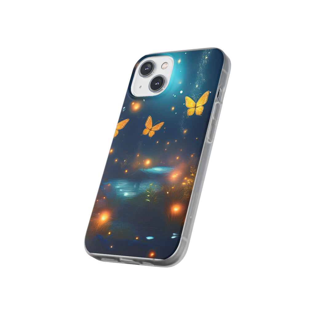 Butterfly Night Sky Phone Case – Glowing Firefly Fantasy for iPhone