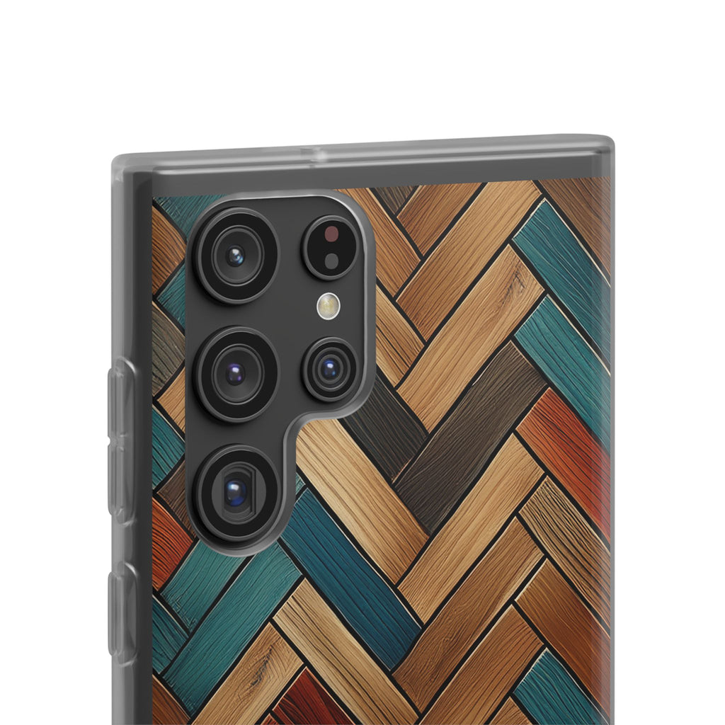 Herringbone Wood Pattern Flexi Phone Case