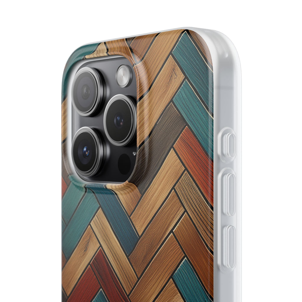 Herringbone Wood Pattern Flexi Phone Case