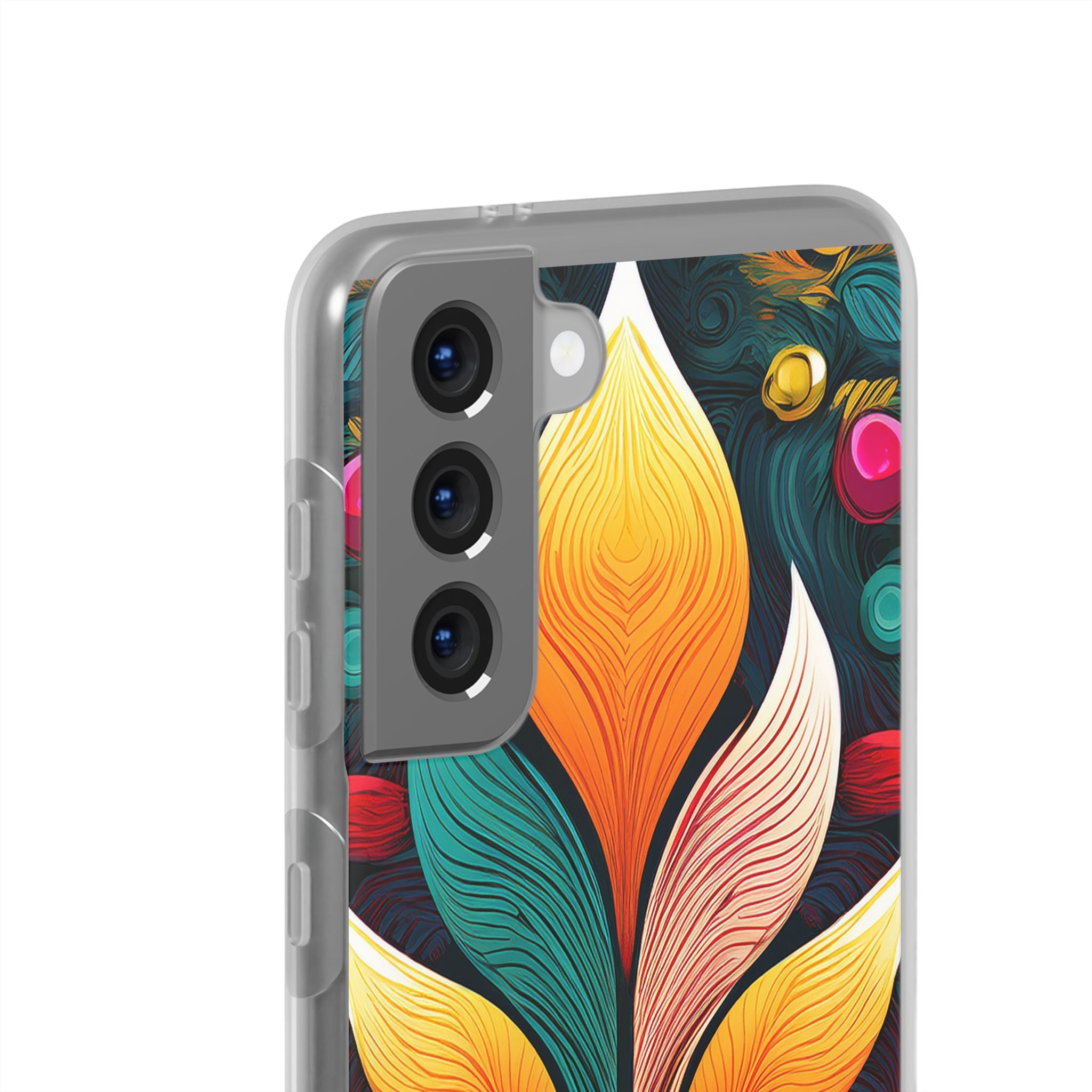 Floral Swirl Phone Case — Vibrant Boho Leaf Art Protective Cover