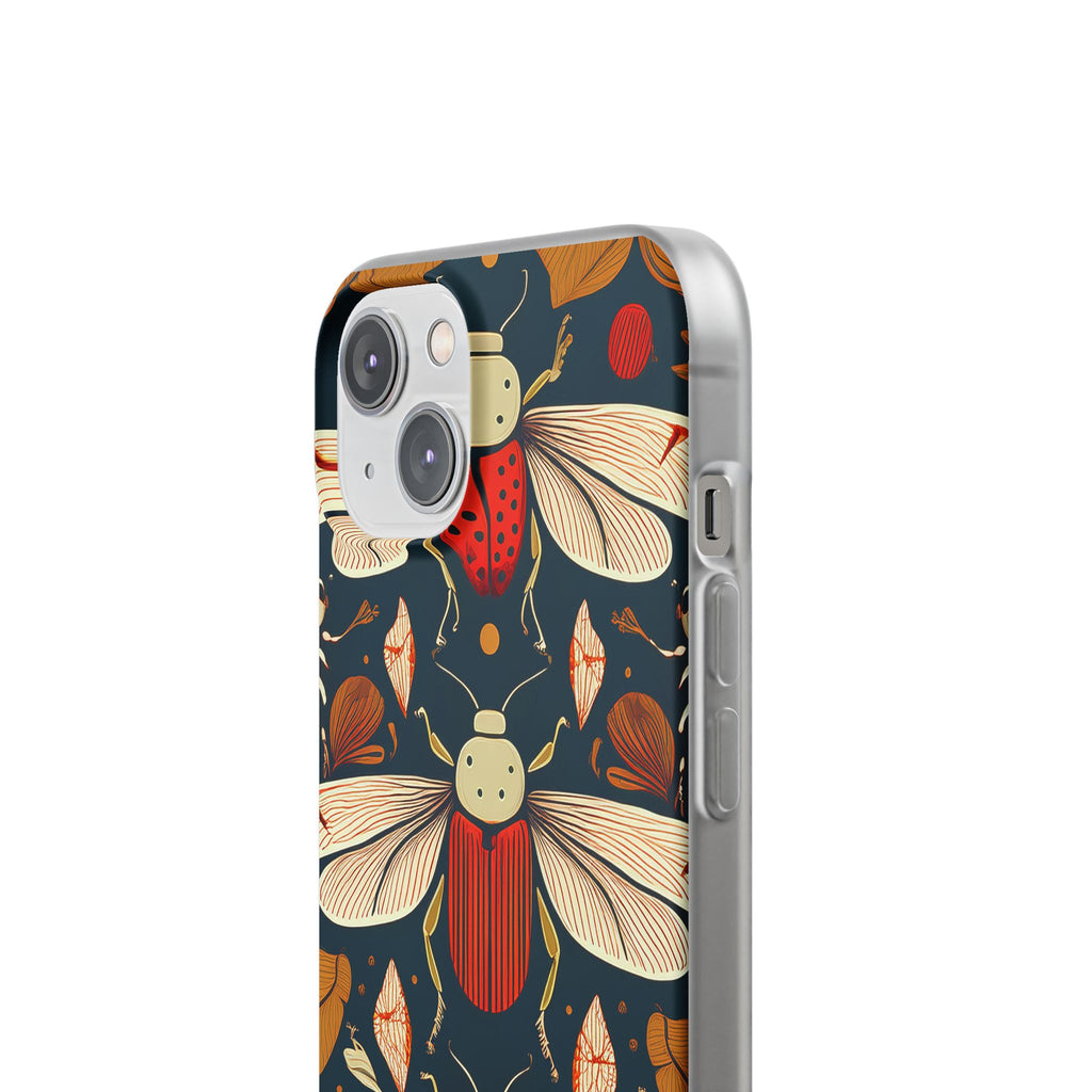 Bug Pattern Phone Case — Vintage Floral Firefly Design