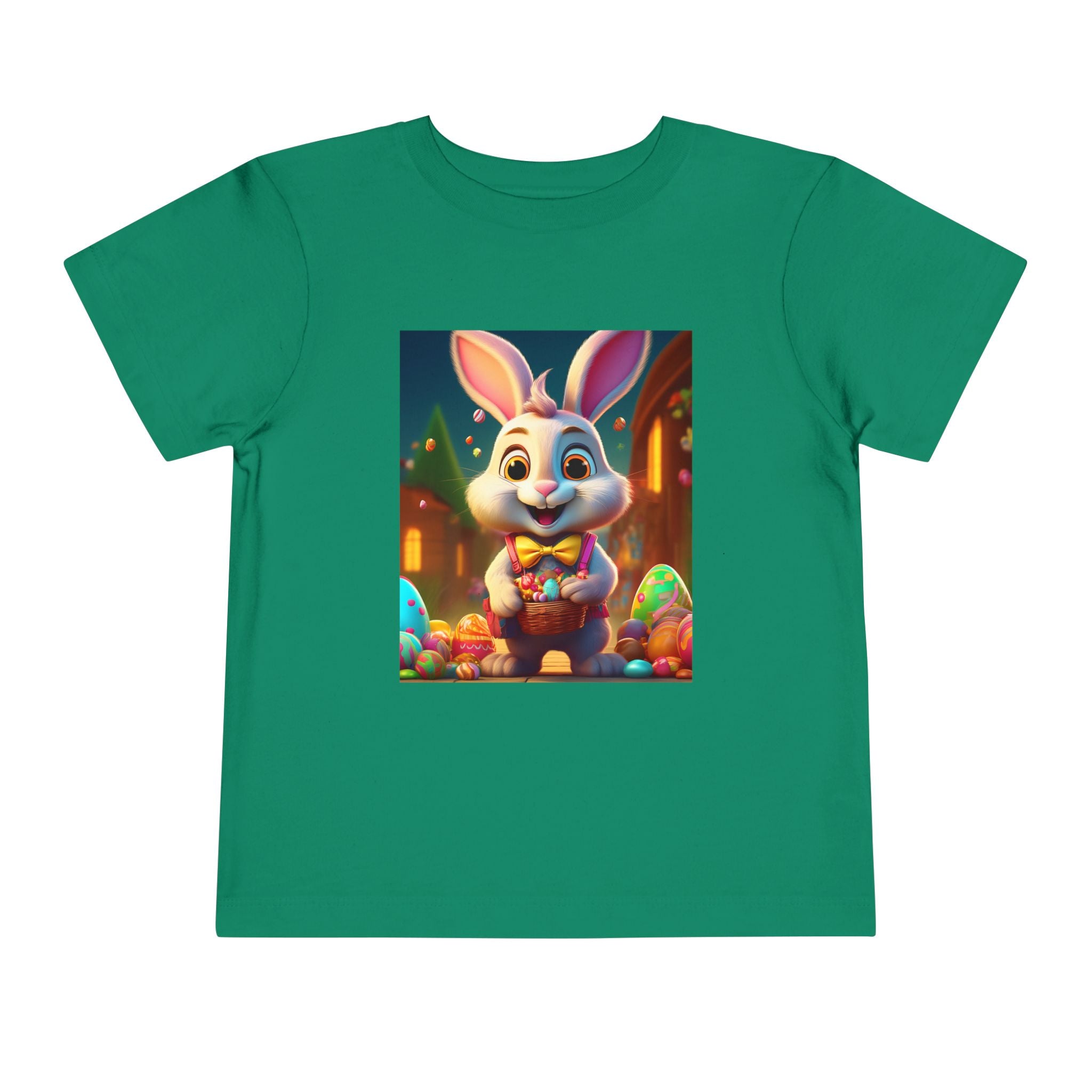 Easter Bunny Toddler Tee — Cute Bunny with Eggs Graphic Shirt