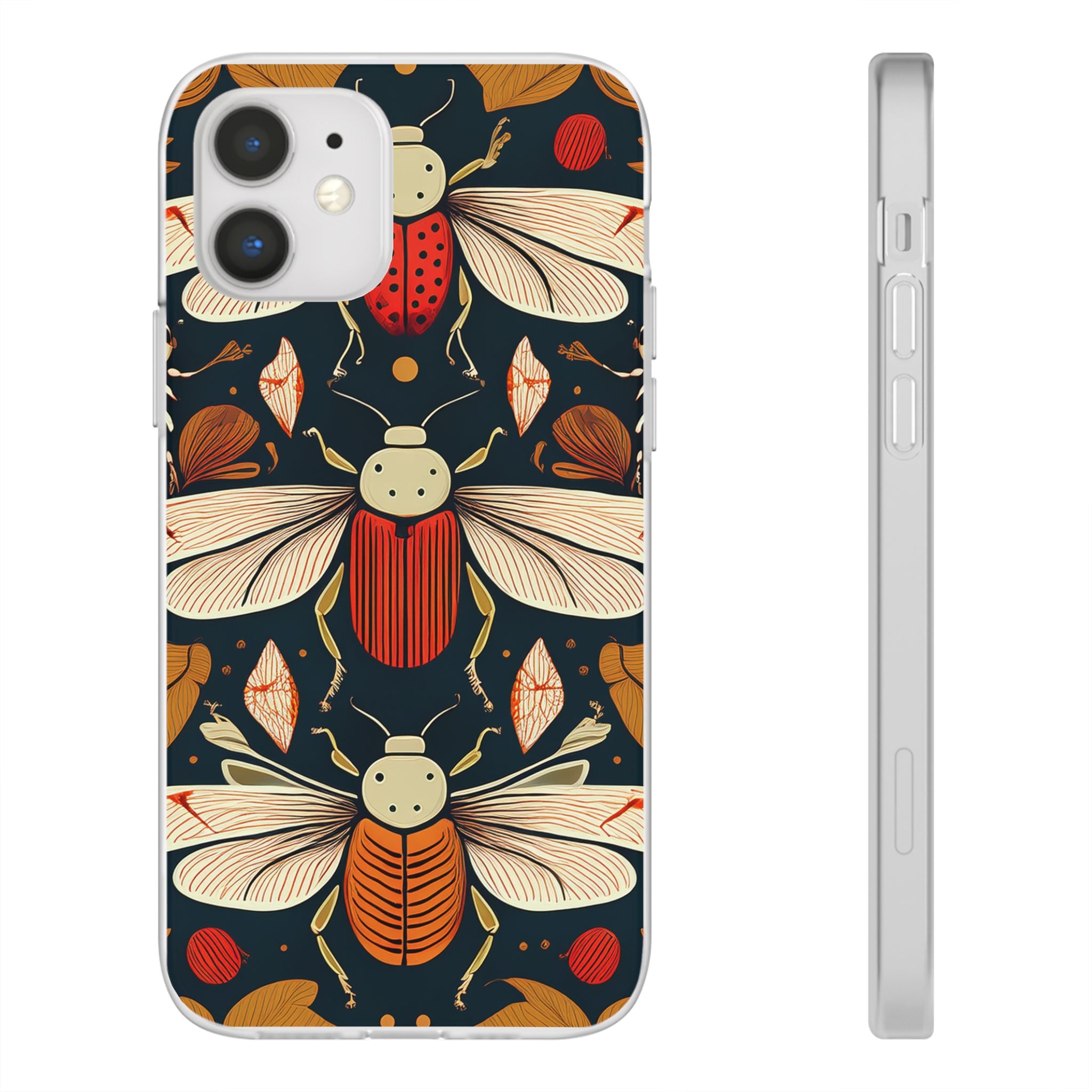 Bug Pattern Phone Case — Vintage Floral Firefly Design