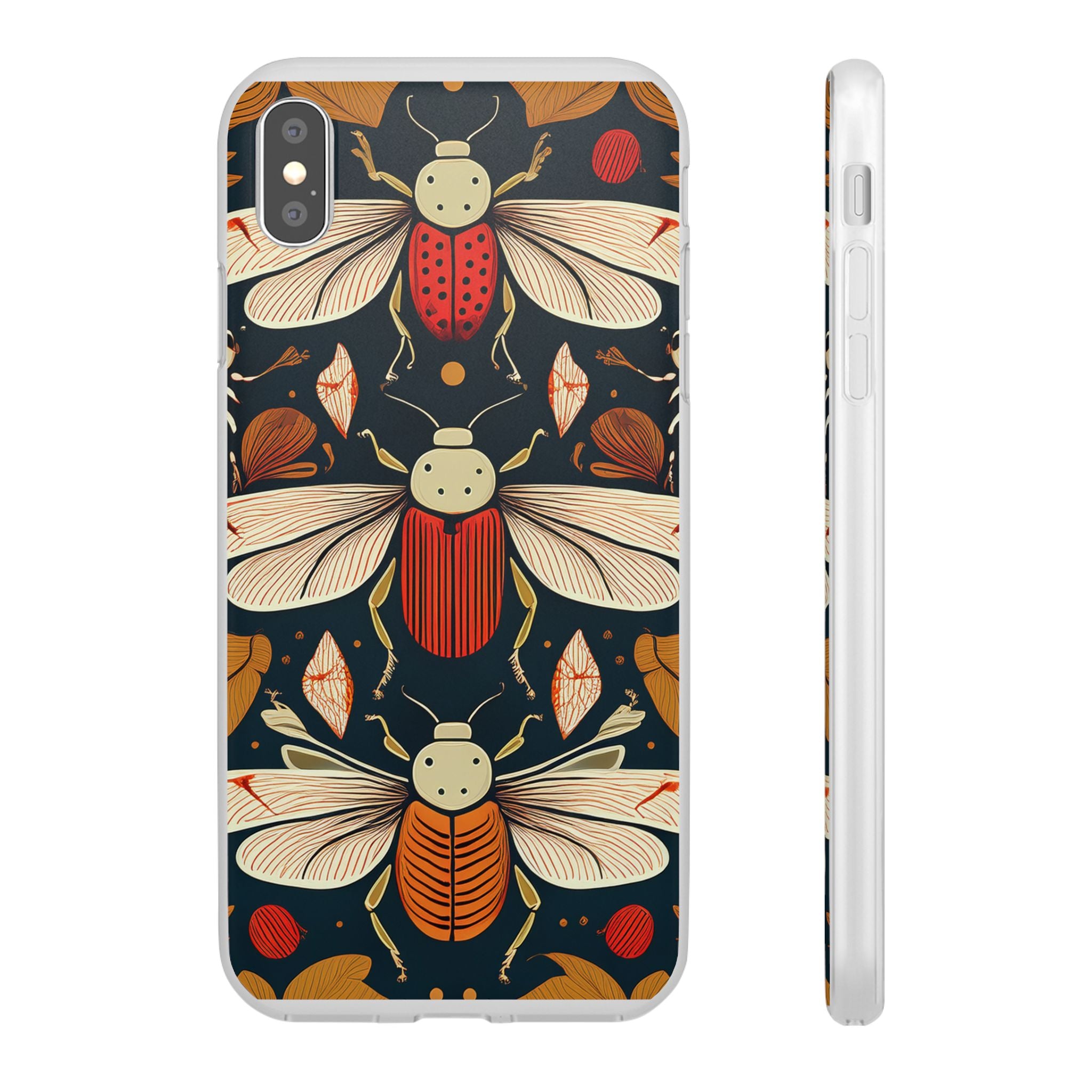 Bug Pattern Phone Case — Vintage Floral Firefly Design