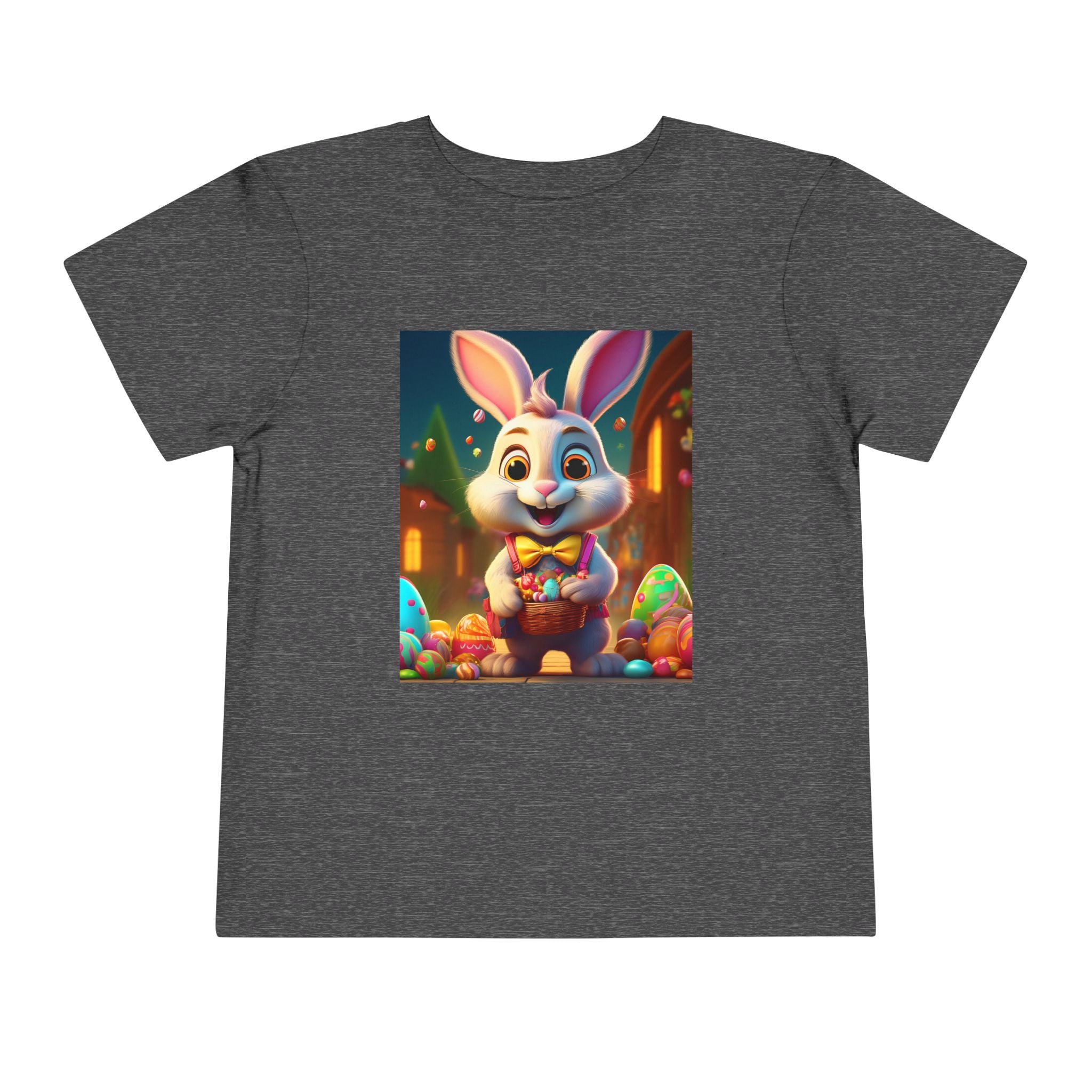 Easter Bunny Toddler Tee — Cute Bunny with Eggs Graphic Shirt