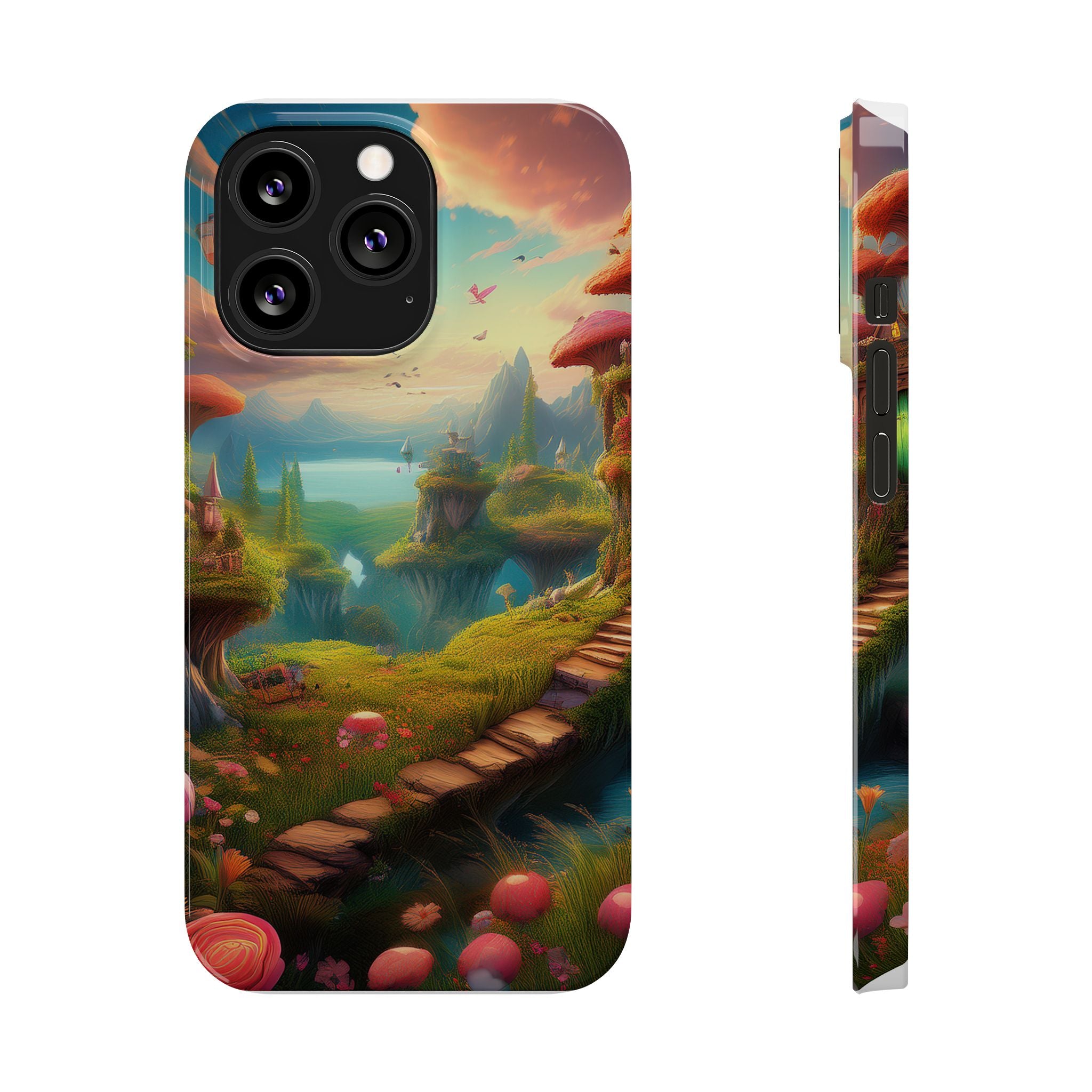 Fantasy Landscape Slim Phone Case — Enchanted Mushroom Path