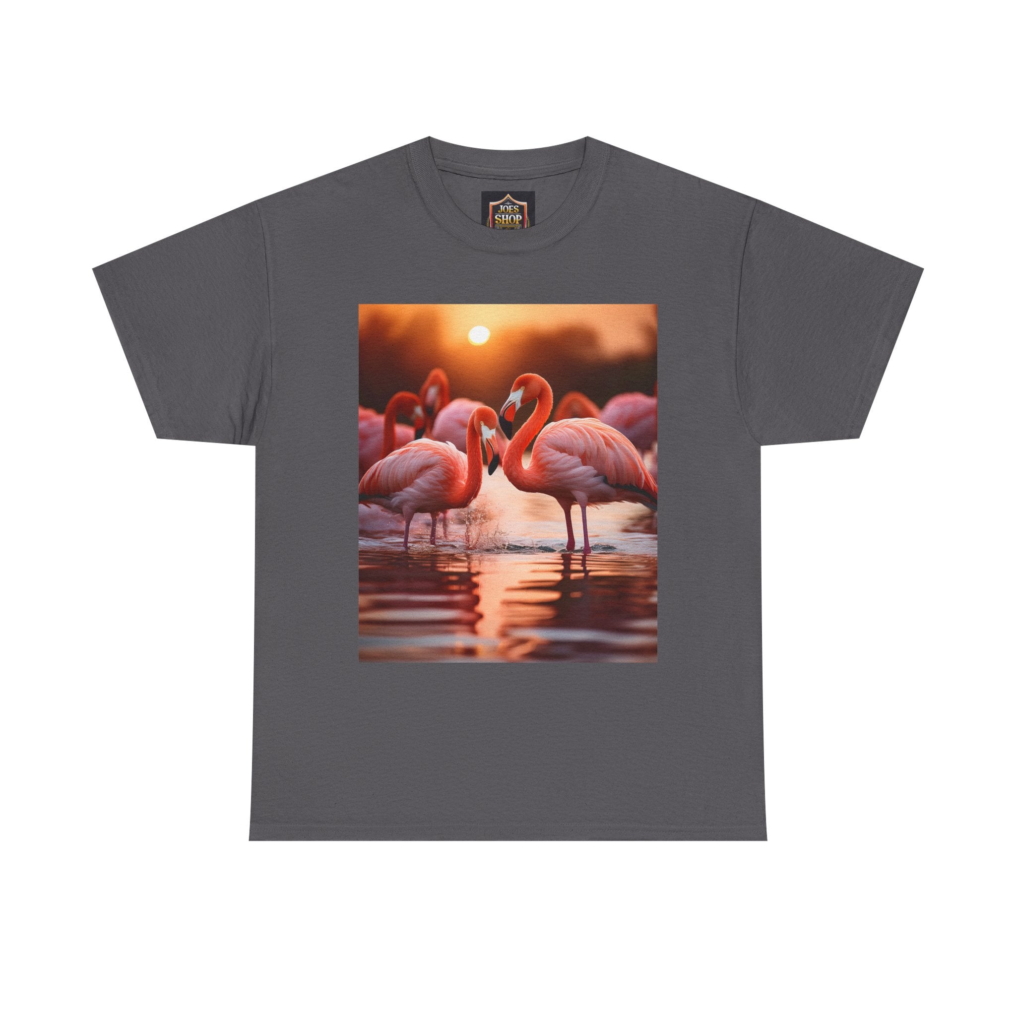 Flamingo Sunset T-Shirt — Tropical Flamingo Graphic Tee