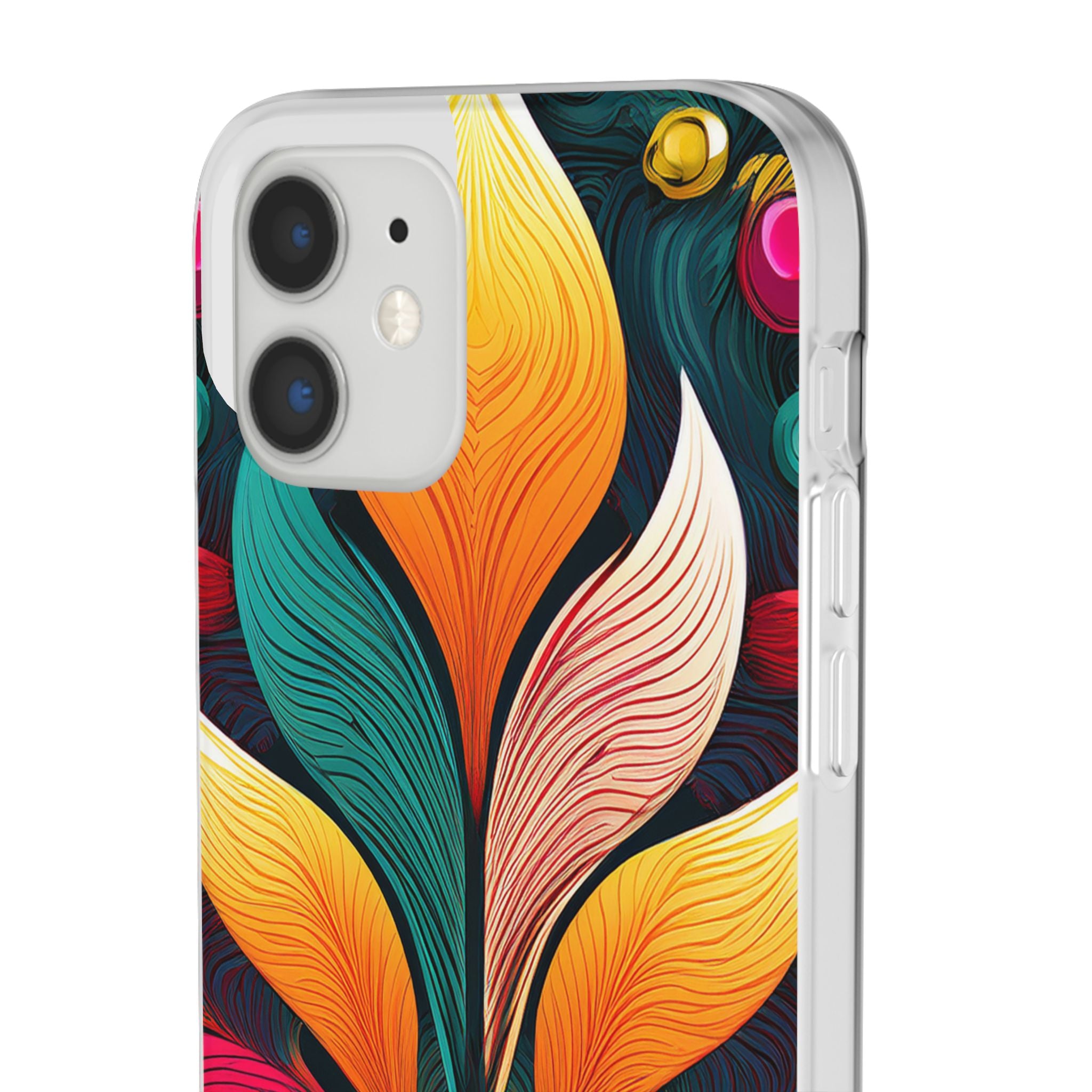 Floral Swirl Phone Case — Vibrant Boho Leaf Art Protective Cover