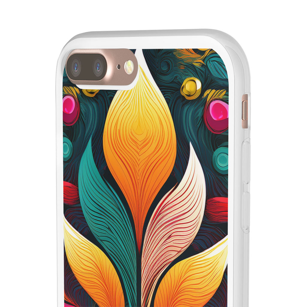 Floral Swirl Phone Case — Vibrant Boho Leaf Art Protective Cover