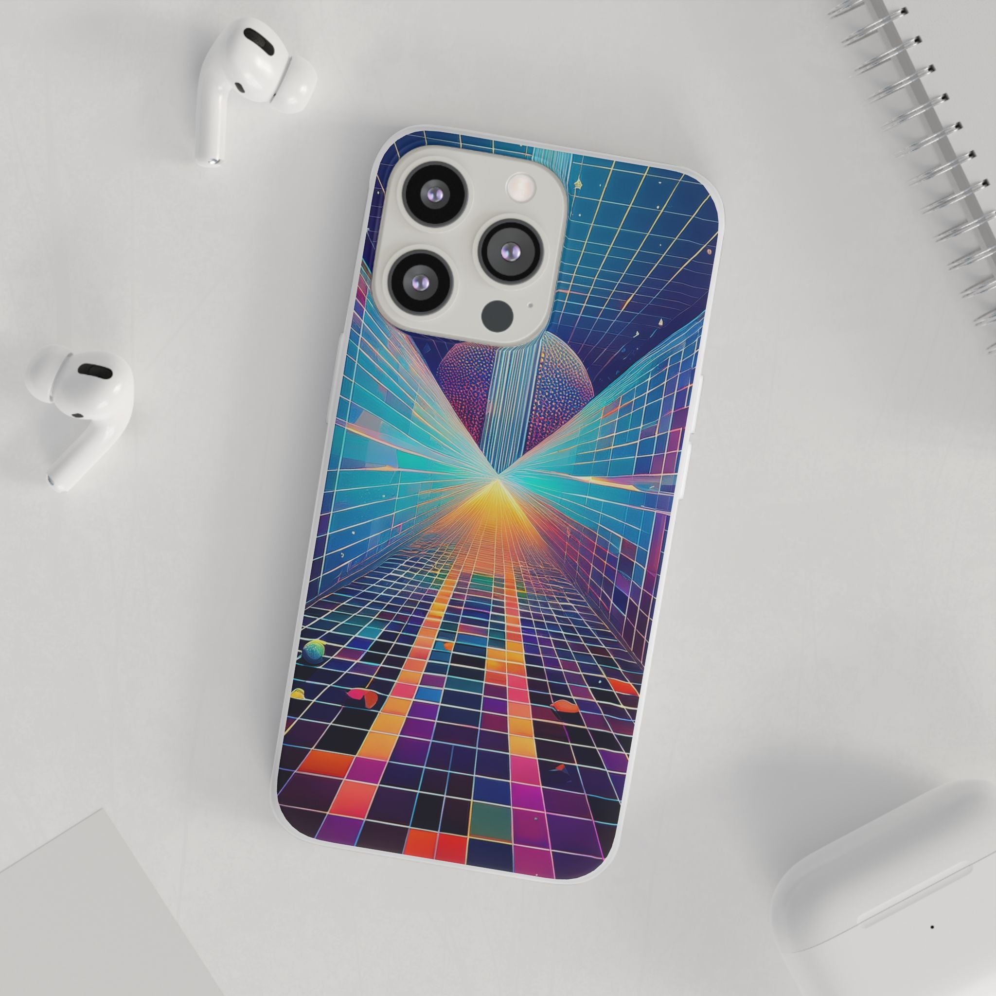 Retro Wave Phone Case — Neon Grid Sci‑Fi iPhone Cover