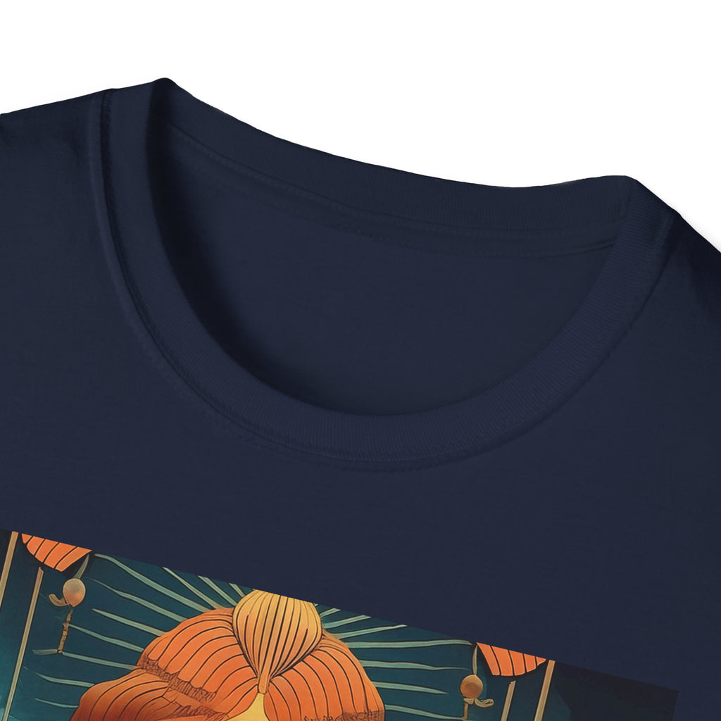 Meditative Goddess T-Shirt — Tranquil Floral Face Art Tee