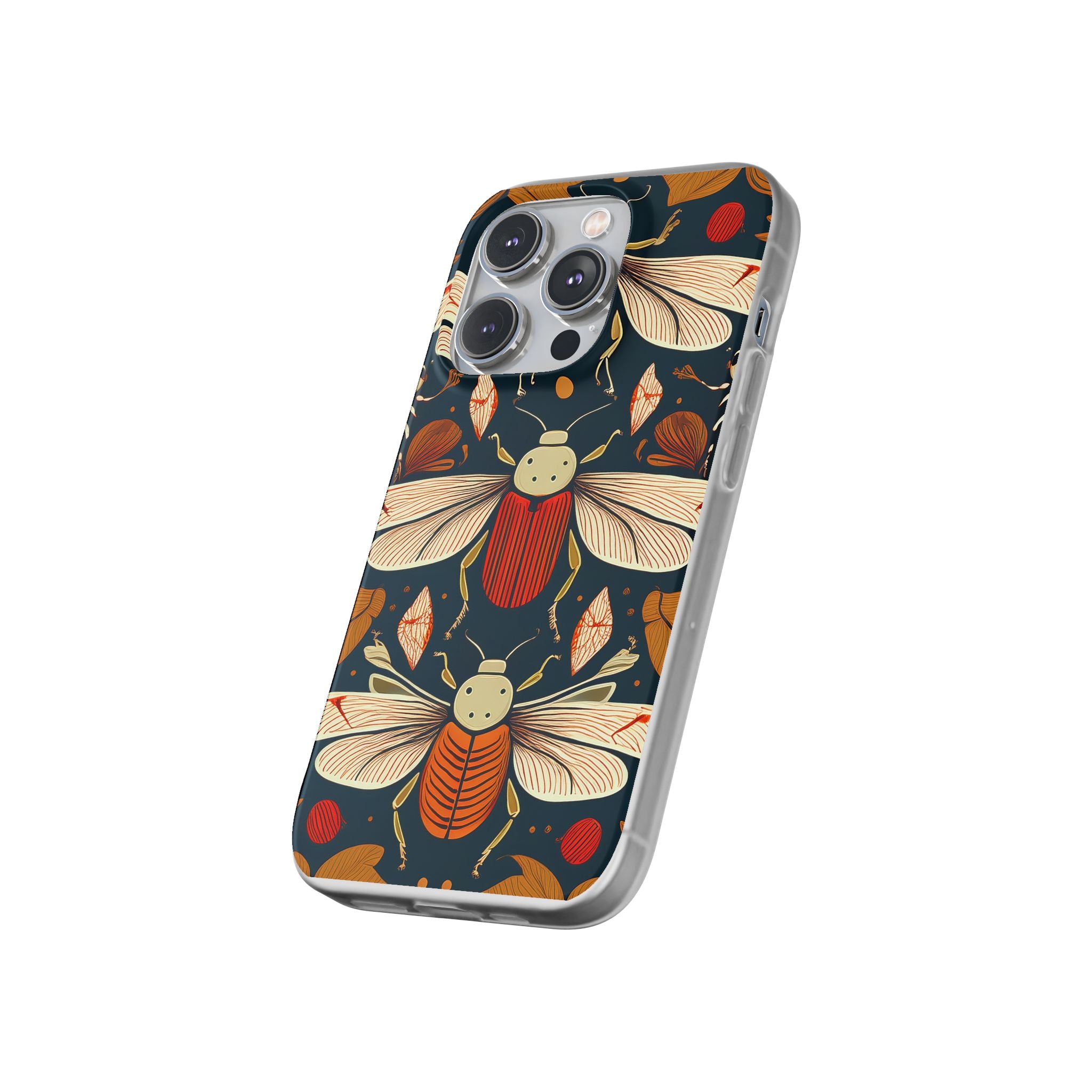 Bug Pattern Phone Case — Vintage Floral Firefly Design