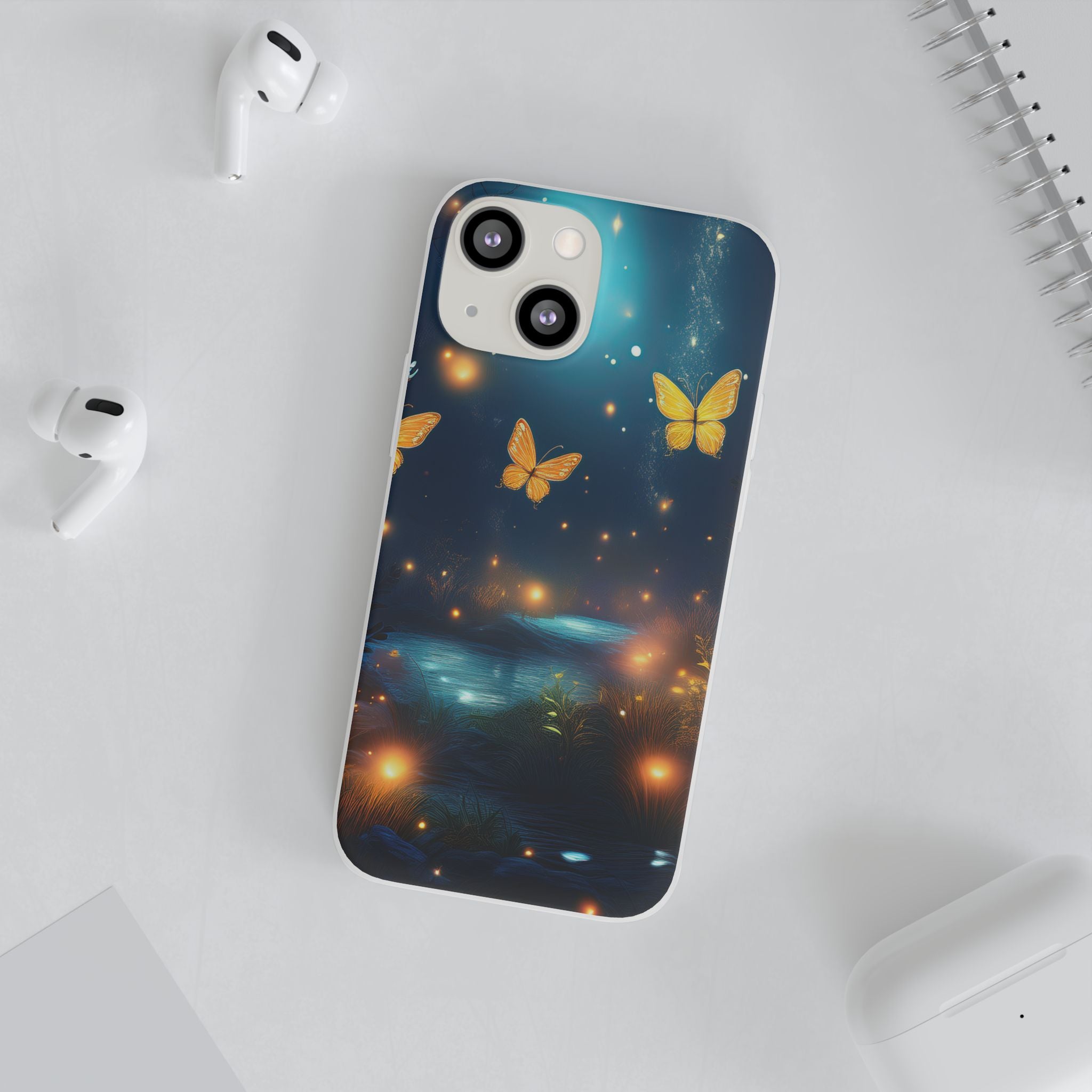 Butterfly Night Sky Phone Case – Glowing Firefly Fantasy for iPhone