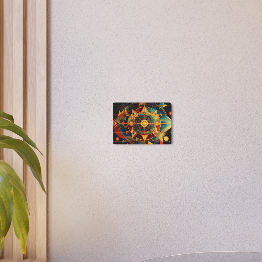 Geometric Compass Metal Art Sign — Abstract Nautical Wall Decor